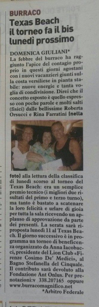 LA NAZIONE 6 Agosto 2014