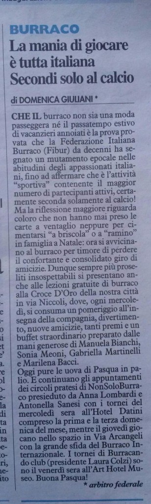 La Nazione 16 Aprile 2014